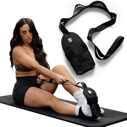 Gymreapers Foot & Calf Stretcher - Stretch Strap for Plantar Fasciitis Achilles Tendonitis Heel Spurs and Foot Drop - Yoga Strap for Leg Thigh and Hamstring Stretch - Exercise Band Stretching Strap for Physical Therapy